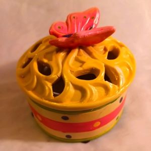 Vintage handpainted trinket box Jewelry Box